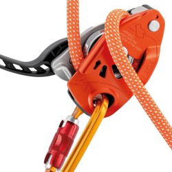 PETZL NEOX ORANGE | DESCENSOR ASEGURADOR ESCALADA