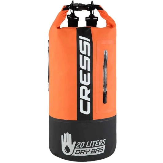 CRESSI MOCHILA DRY PVC 20L NEGRO / NARANJA