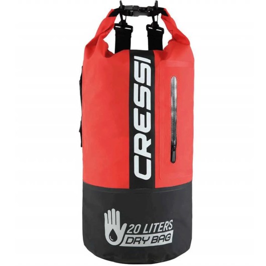 CRESSI MOCHILA DRY PVC 20L NEGRO / ROJO