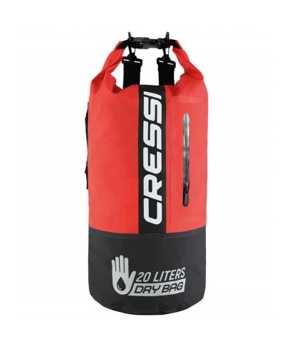 CRESSI MOCHILA DRY PVC 20L NEGRO / ROJO