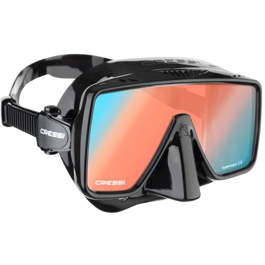 CRESSI SF1 | BLACK | ULTRA VISIÓN AZUL NARANJA | MÁSCARA