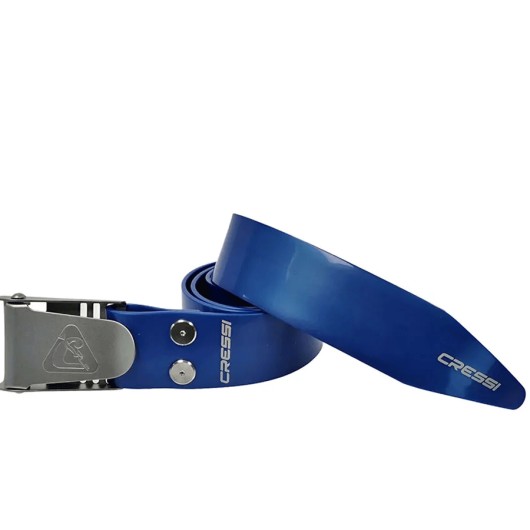 CRESSI CINTURON SILICONA HEBILLA INOX | AZUL METAL