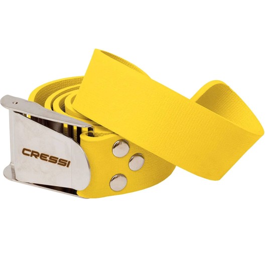 CRESSI CINTURON SILICONA HEBILLA INOX | AMARILLO