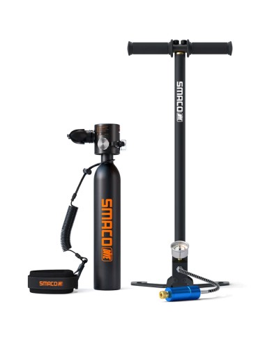 SMACO S300 0.5L CON BOMBA PARA CARGA | MINI SCUBA TANK | BLACK