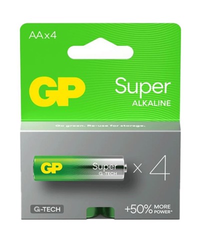 GP BATTERIES LR06 AA | SUPER ALCALINA | BLISTER 4UND.