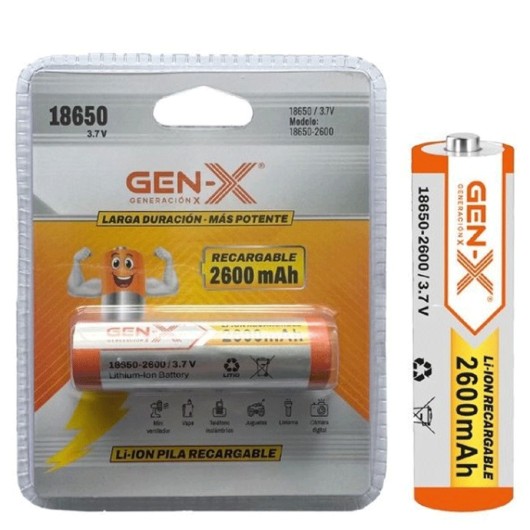 GEN-X 18650 | 2600mAh Li-ON| BATERIA RECARGABLE